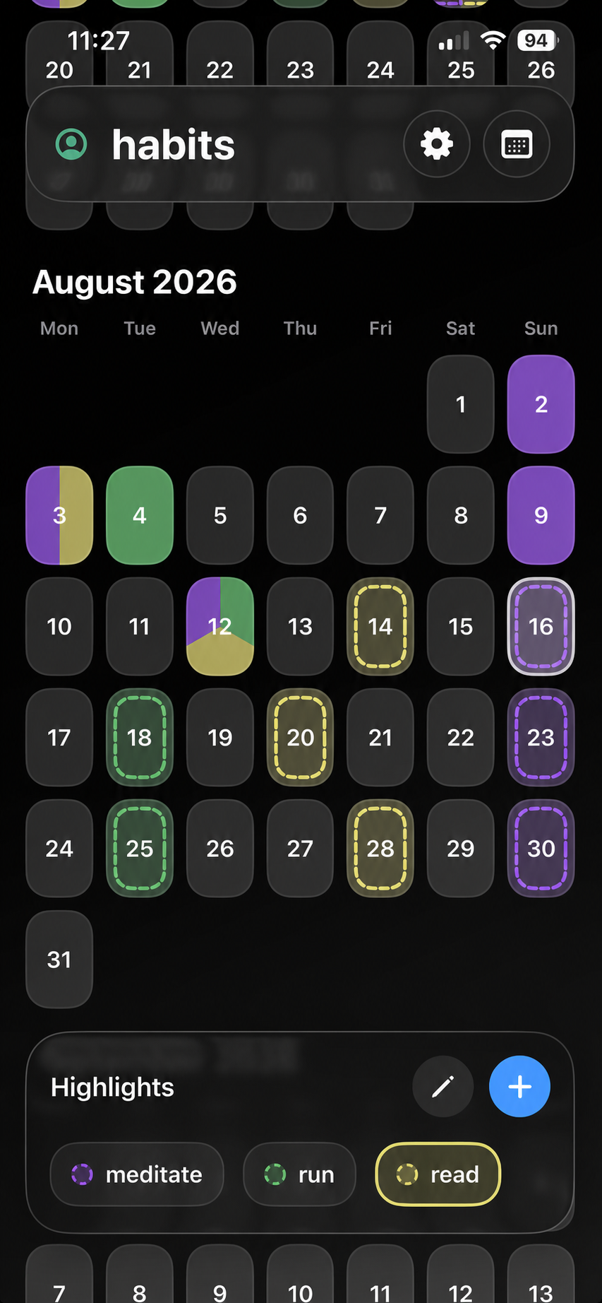 Calendot visual habit calendar